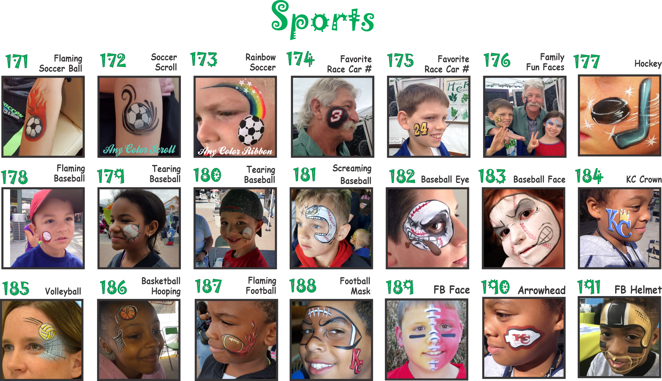 Sports Face Painting Designs